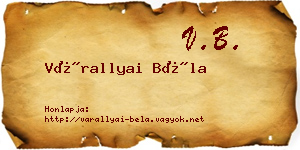 Várallyai Béla névjegykártya